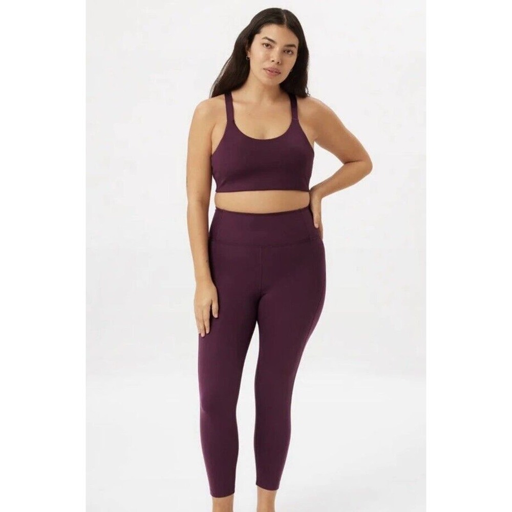 Girlfriend Collective Sz S Set Paloma Bra Compressive Legging High Rise Plum​​​